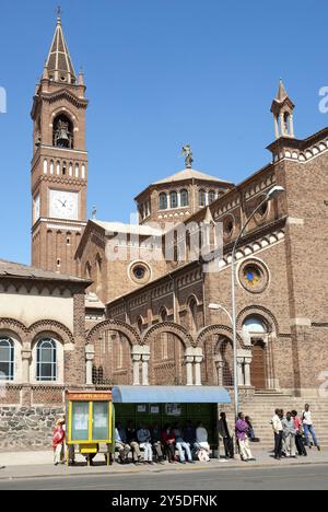 Church and street in asmara eritrea Stock Photo