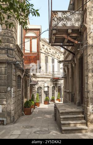 Architecture in baku azerbaijan old town street Stock Photo