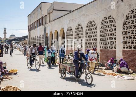 Street in central market shopping area of asmara city eritrea Stock Photo