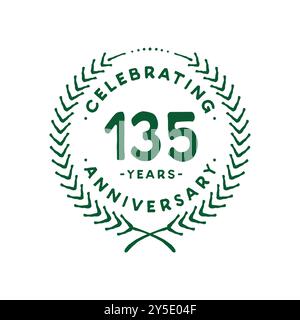135 years anniversary celebration design template. 135th vector and ...