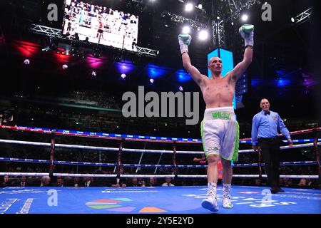 Willy Hutchinson reacts to defeat by Joshua Buatsi with a split decision following the WBO Interim World Light Heavy weight bout at Wembley Stadium, London. Picture date: Saturday September 21, 2024. Stock Photo