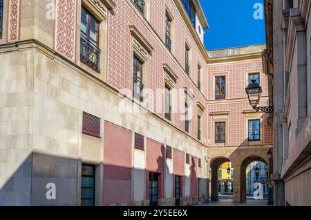 Streets with colorful architecture in Gijon, Asturias, northern Spain Stock Photo