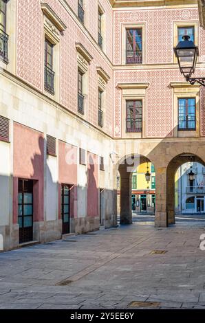 Streets with colorful architecture in Gijon, Asturias, northern Spain Stock Photo