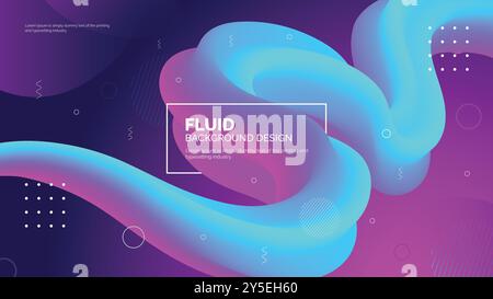 Modern 3D Fluid Shape Background Colorful Wave, Ink Splash Vector Illustration Stock Vector