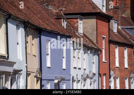 Ancient buildings on Westgate, Chichester, West Sussex, UK Stock Photo