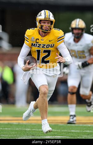 Missouri quarterback Brady Cook runs the 40-yard dash at the NFL ...