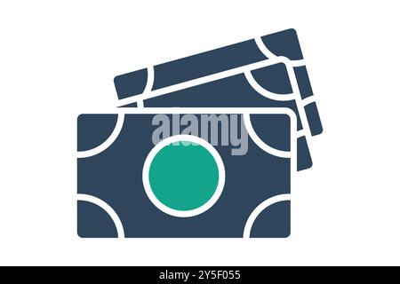 Money icon. solid icon style. icon related to bill and payment. business elements vector illustration Stock Vector