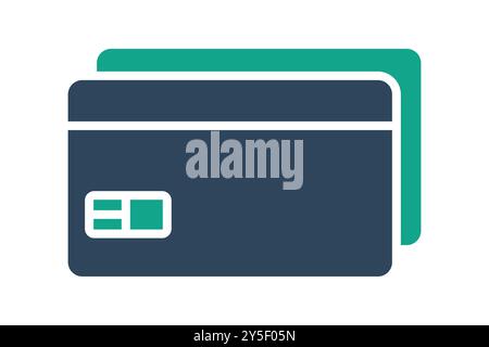 Credit card icon. solid icon style. icon related to bill and payment. business elements vector illustration Stock Vector