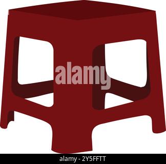 Plastic short stool vector illustration.low chair isolated on white background.stool symbol design Stock Vector