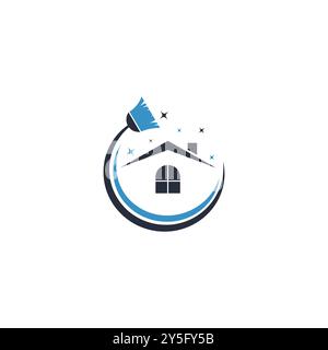 Home Cleaning Services Logo Design Stock Vector