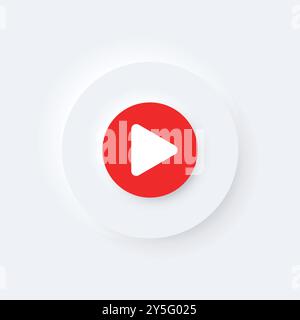 Play button icon in flat style. Music player vector illustration on isolated background. Playback interface sign business concept. Stock Vector