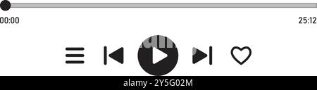 Play button icon in flat style. Music player vector illustration on isolated background. Playback interface sign business concept. Stock Vector