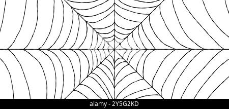 Black cobweb background isolated on white. Vector illustration Stock Vector