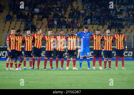 US Lecce team line up during US Lecce vs Parma Calcio, Italian soccer Serie A match in Lecce, Italy, September 21 2024 Stock Photo