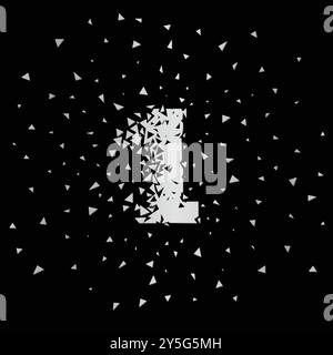 Numbers Graph Exploding Broken numbers 1. Explosion effects. Vector and illustration Stock ...