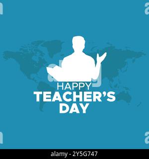 happy Teachers day, Teacher day greeting card, Social media template, editable template, teacher day  social media design. Stock Vector