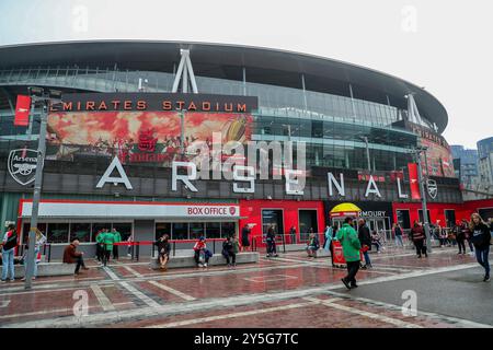 London, UK. 22nd Sep, 2024. A general view of Emirates Stadium prior to the The FA Women's Super League match Arsenal Women vs Manchester City Women at Emirates Stadium, London, United Kingdom, 22nd September 2024 (Photo by Izzy Poles/News Images) in London, United Kingdom on 9/22/2024. (Photo by Izzy Poles/News Images/Sipa USA) Credit: Sipa USA/Alamy Live News Stock Photo