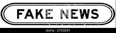 Grunge black fake news word rubber seal stamp on white background Stock Vector