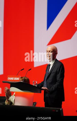 Chancellor of the Duchy of Lancaster Pat McFadden speaking during the Labour Party Conference in Liverpool. Picture date: Sunday September 22, 2024. Stock Photo
