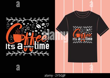 Coffee Typography Vector Tshirt Design Illustration with Custom Tshirt Images Stock Vector