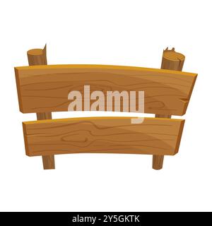 Vector illustration of a double wooden signpost, great for navigation themes. Stock Vector
