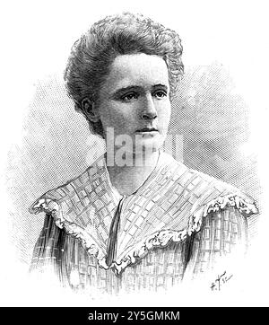 Marie Sklodowska Curie (1867-1934 ) - Portrait, Historical engraving Stock Photo