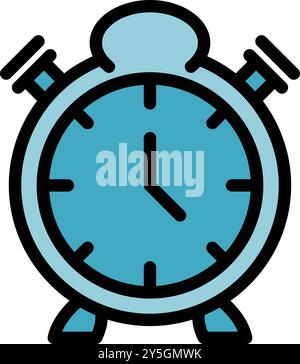 Analog alarm clock with its hands ticking, symbolizing the concept of time Stock Vector