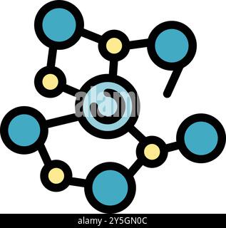 Network hub is connecting nodes in a data system, facilitating communication and data transfer Stock Vector