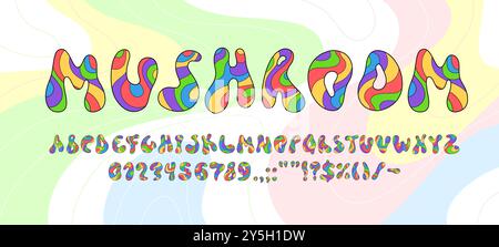 font rave groovy letters. 70s psychedelic type concept Stock Vector ...