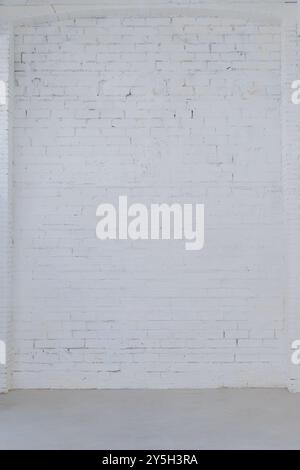 Abstract white brick wall texture for pattern background. Stock Photo