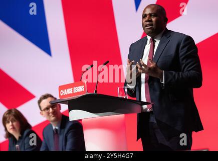 Liverpool, UK. 22nd Sep 2024. David Lammy Foreign Secretary speech Liverpool UK. Picture: garyroberts/worldwidefeatures.com Credit: GaryRobertsphotography/Alamy Live News Stock Photo