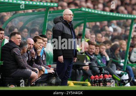 Falkirk manager John McGlynn on the touchline during the Premier Sports Cup, quarter-final match at Celtic Park, Glasgow. Picture date: Sunday September 22, 2024. Stock Photo