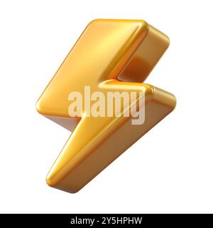 Lightning bolt symbol. 3d illustration isolated on white background ...
