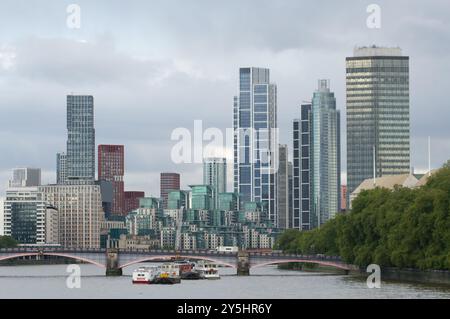 London, UK. 11th September, 2024. Views of. Vauxhall from Westminster Bridge in London. Credit: Maureen McLean/Alamy Stock Photo