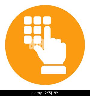 Hand finger entering pin code icon. Unlock and password symbol. Security sign. Graph symbol for your web site design, logo, app, UI Stock Vector