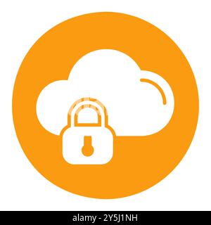 Cloud security vector icon. Data cloud with lock symbol. Security sign. Graph symbol for your web site design, logo, app, UI Stock Vector