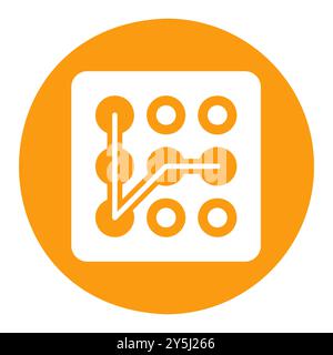 Lock pattern vector icon. Hand entering smartphone password symbol. Security sign. Graph symbol for your web site design, logo, app, UI Stock Vector