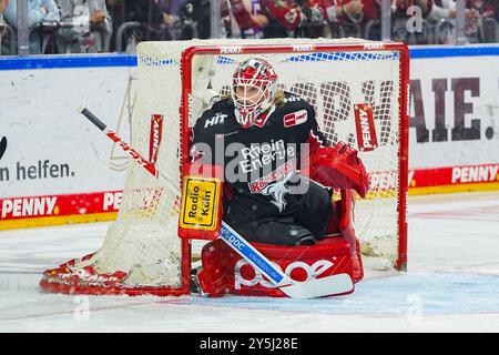 Eishockey Penny-DEL 2. Spieltag Koelner Haie - Mannheimer Adler am 22.09.2024 in der Lanxess Arena in Koeln  Mirko Pantkowski ( Koeln )  Gemaess den Vorgaben der DEL Deutsche Eishockey Liga ist die Publikation und Weiterverwertung der Aufnahmen in elektronischen Medien und Endgeraeten aller Art waehrend des laufenden Spiels nicht zulaessig.  Foto: Revierfoto Stock Photo