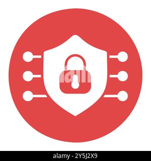 Security shield vector icon. Protection, safety, password security symbol. Concept of internet privacy cyber protection or antivirus. Cybersecurity an Stock Vector