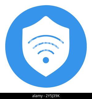 Protection wifi vector icon. Private network. Shield with wi-fi symbol. Security sign. Graph symbol for your web site design, logo, app, UI Stock Vector