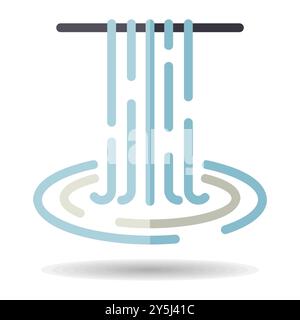 Waterfall of natural vacation vector isolated icon. Nature sign. Graph symbol for travel and tourism web site and apps design, logo, app, UI Stock Vector