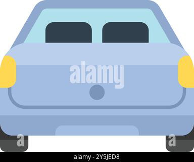 Simple and colorful vector illustration of a light blue car parking Stock Vector