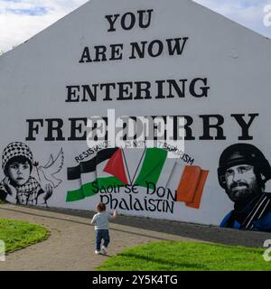 A view of murals in the Bogside area of Derry Stock Photo