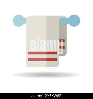 Towel in hook vector isolated icon. Hotel sign. Graph symbol for travel and tourism web site and apps design, logo, app, UI Stock Vector