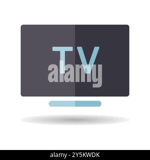 Smart TV flat vector isolated icon. Graph symbol for household electric web site and apps design, logo, app, UI Stock Vector