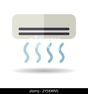 Split-system air conditioner vector isolated icon. Graph symbol for household electric web site and apps design, logo, app, UI Stock Vector