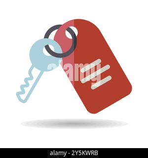 Hotel room key with number vector icon. Graph symbol for travel and tourism web site and apps design, logo, app, UI Stock Vector