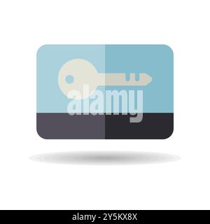 Card key flat vector isolated icon. Graph symbol for travel and tourism web site and apps design, logo, app, UI Stock Vector