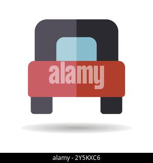Single bed flat vector isolated icon. Graph symbol for travel and tourism web site and apps design, logo, app, UI Stock Vector