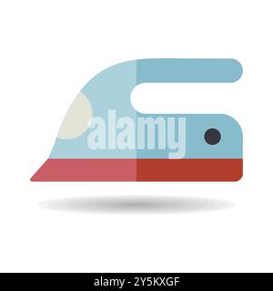 Steam iron flat vector isolated icon. Graph symbol for household electric web site and apps design, logo, app, UI Stock Vector